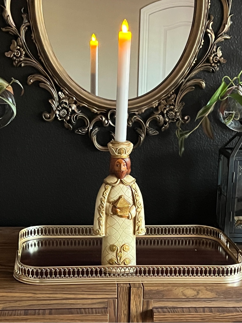 Vintage wise man taper candleholder